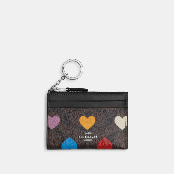 COACH Accessories - NWT Coach Outlet Mini Skinny Id Case In Signature Canvas With Heart Print